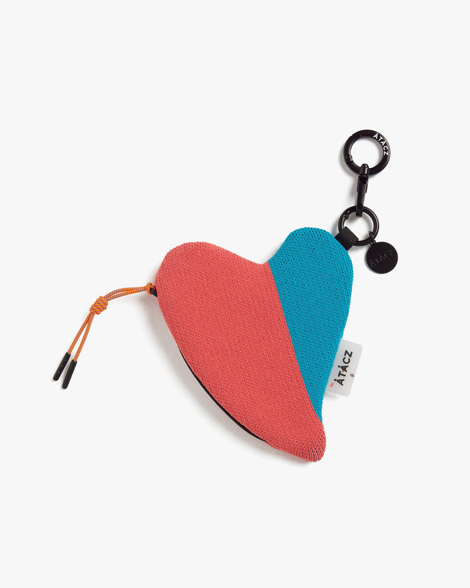 Heart Knitted Pouch — Turquoise