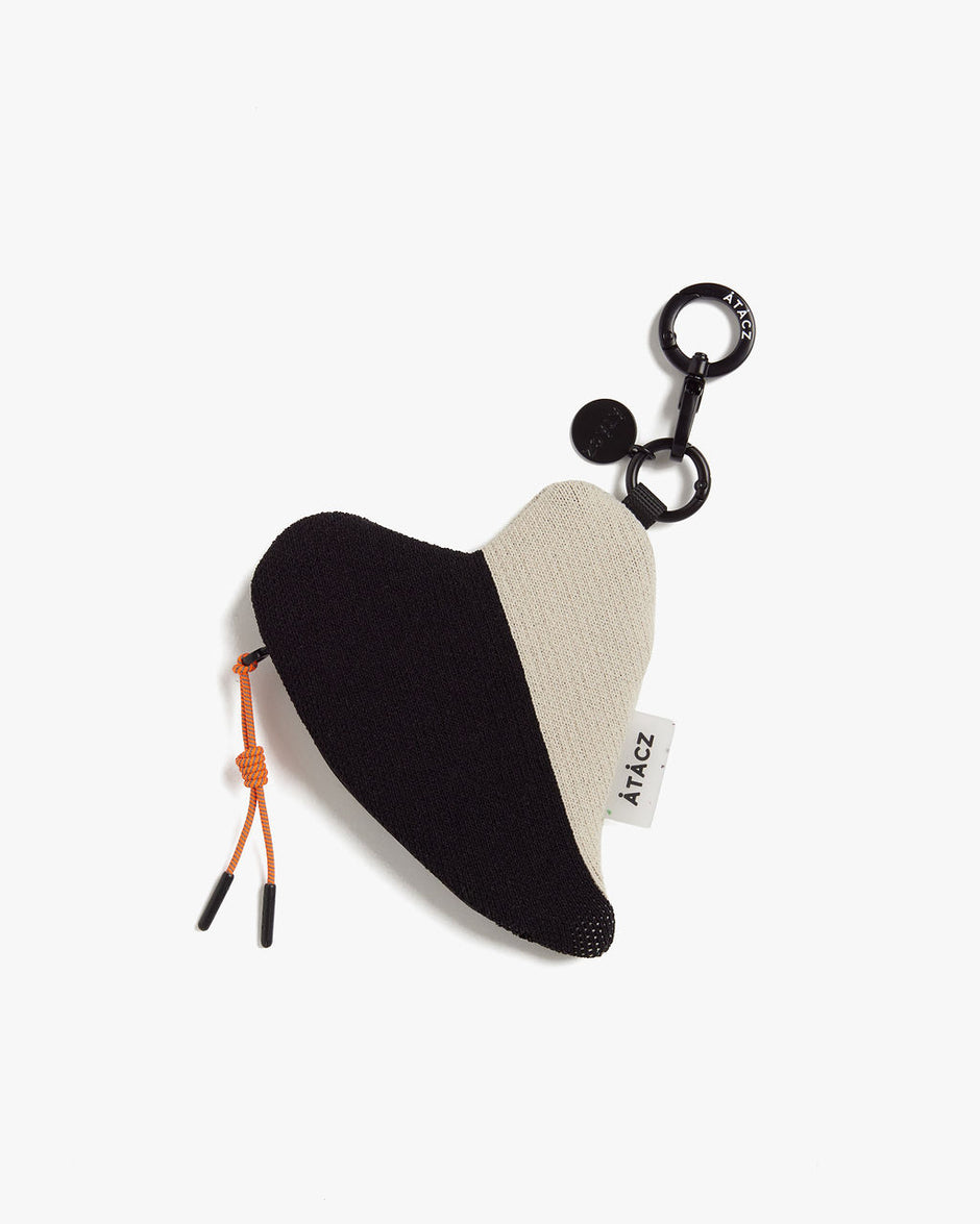 Heart Knitted Pouch — Black