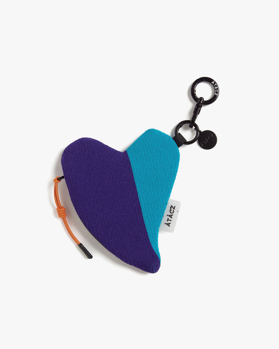 Heart Knitted Pouch — Purple