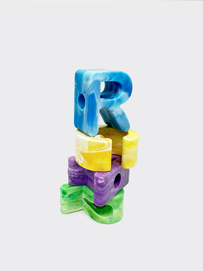 Blue Plastic Letters