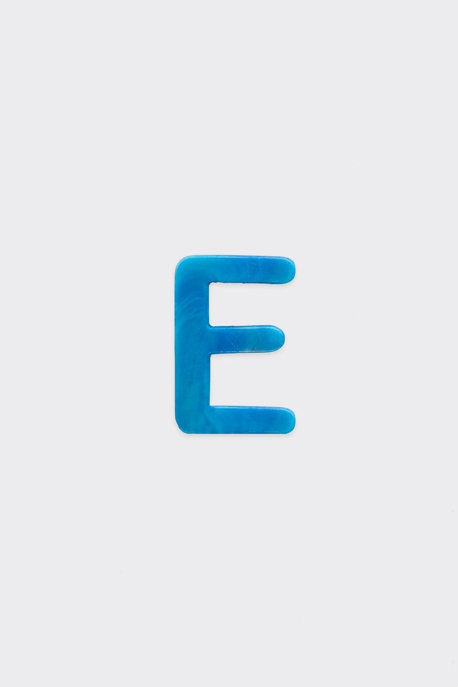Blue Plastic Letters — E