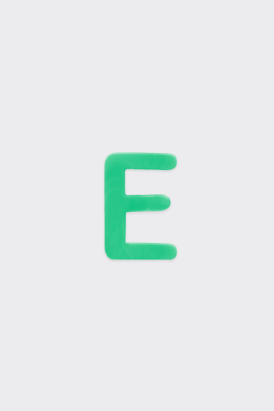 Green Plastic Letters — E
