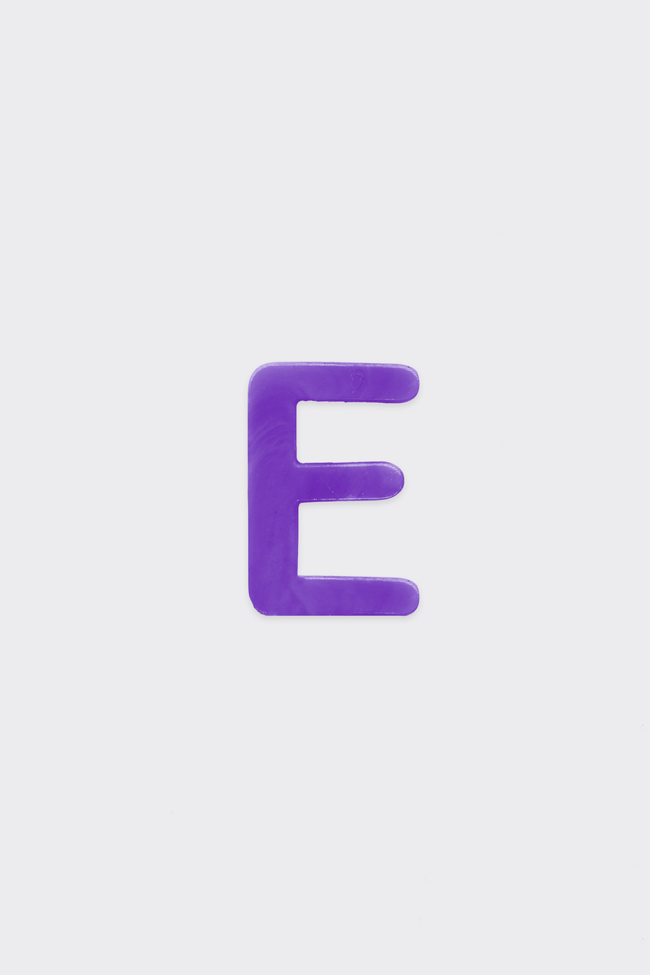 Purple Plastic Letters — E