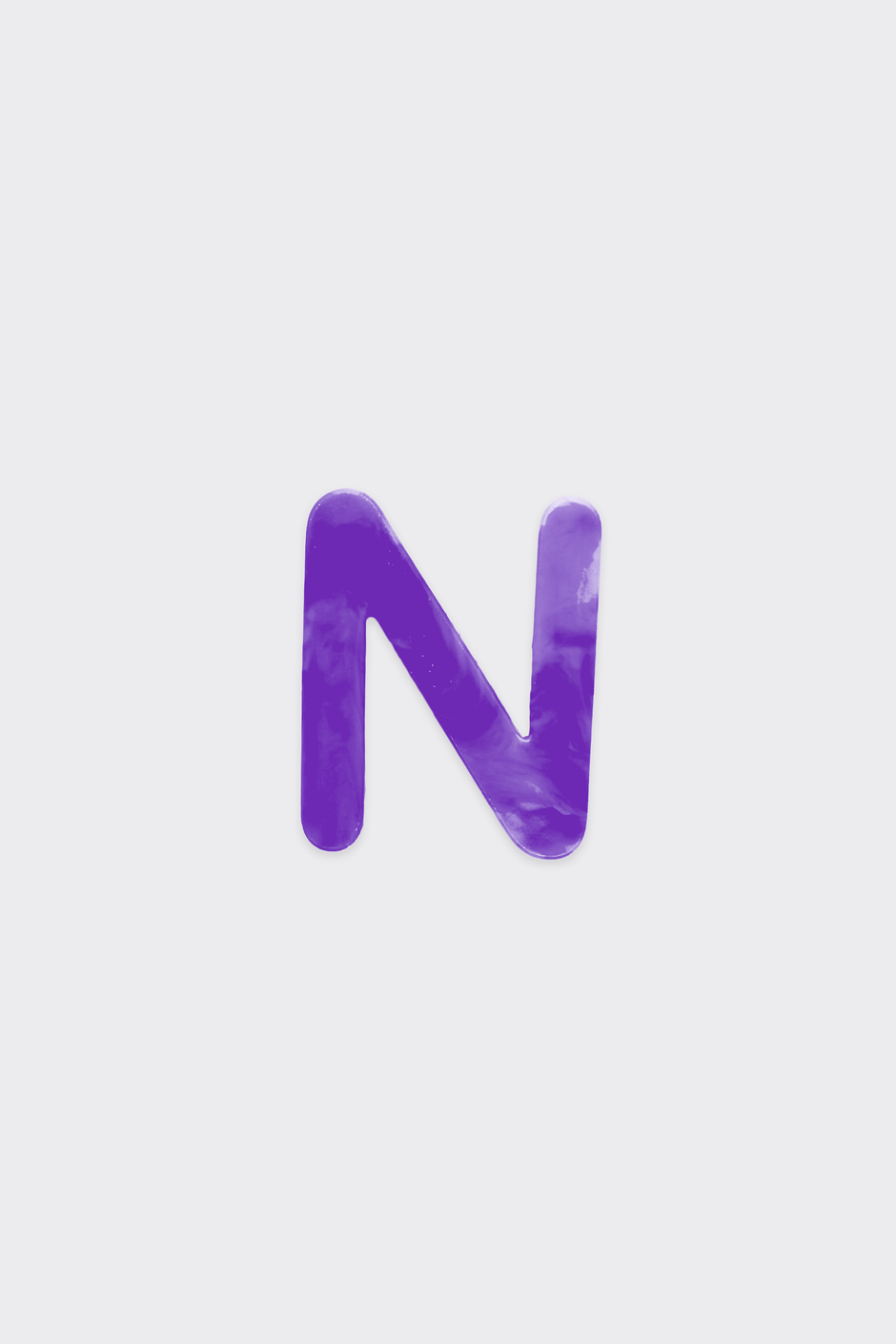 Purple Plastic Letters — N