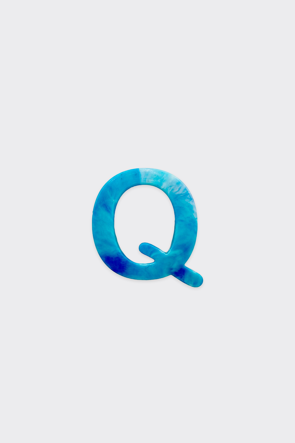 Blue Plastic Letters — Q