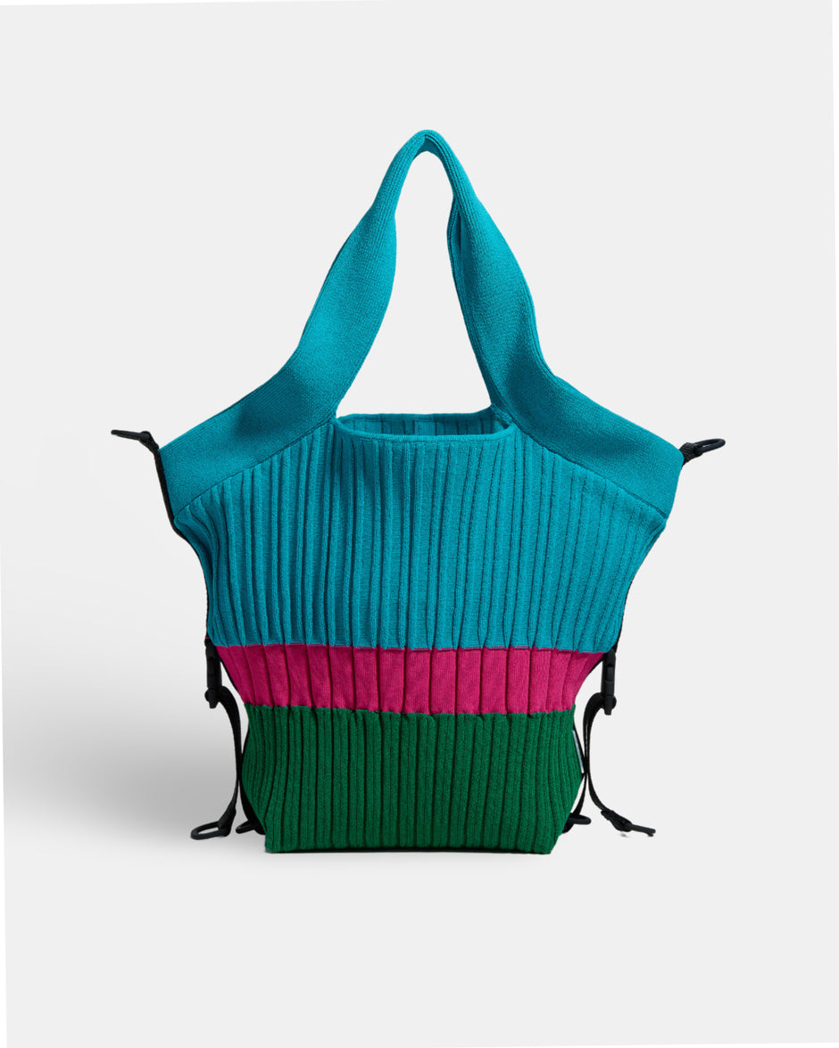 Mega Voyage Tote Bag — Turquoise Stripes