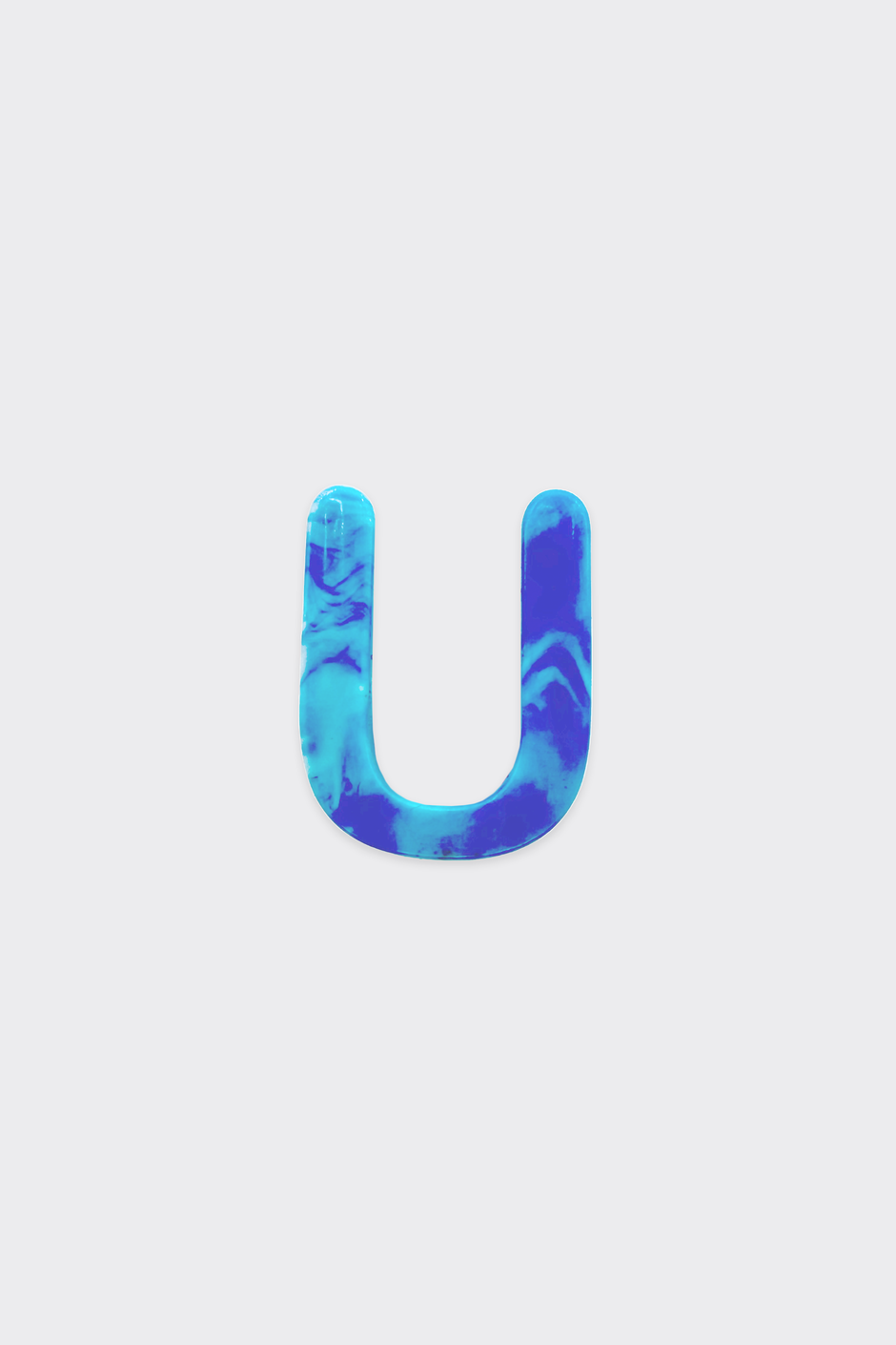 Blue Plastic Letters — U
